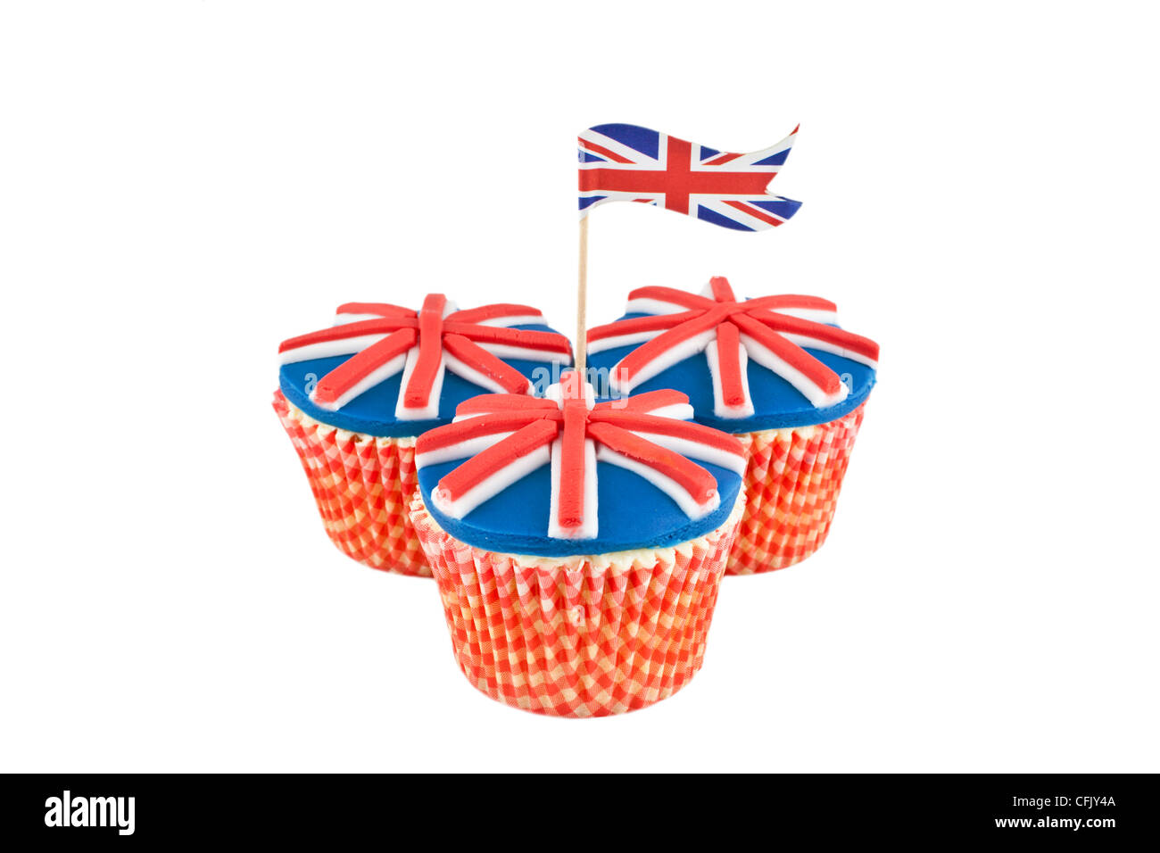 union jack flag cupcakes Stock Photo - Alamy