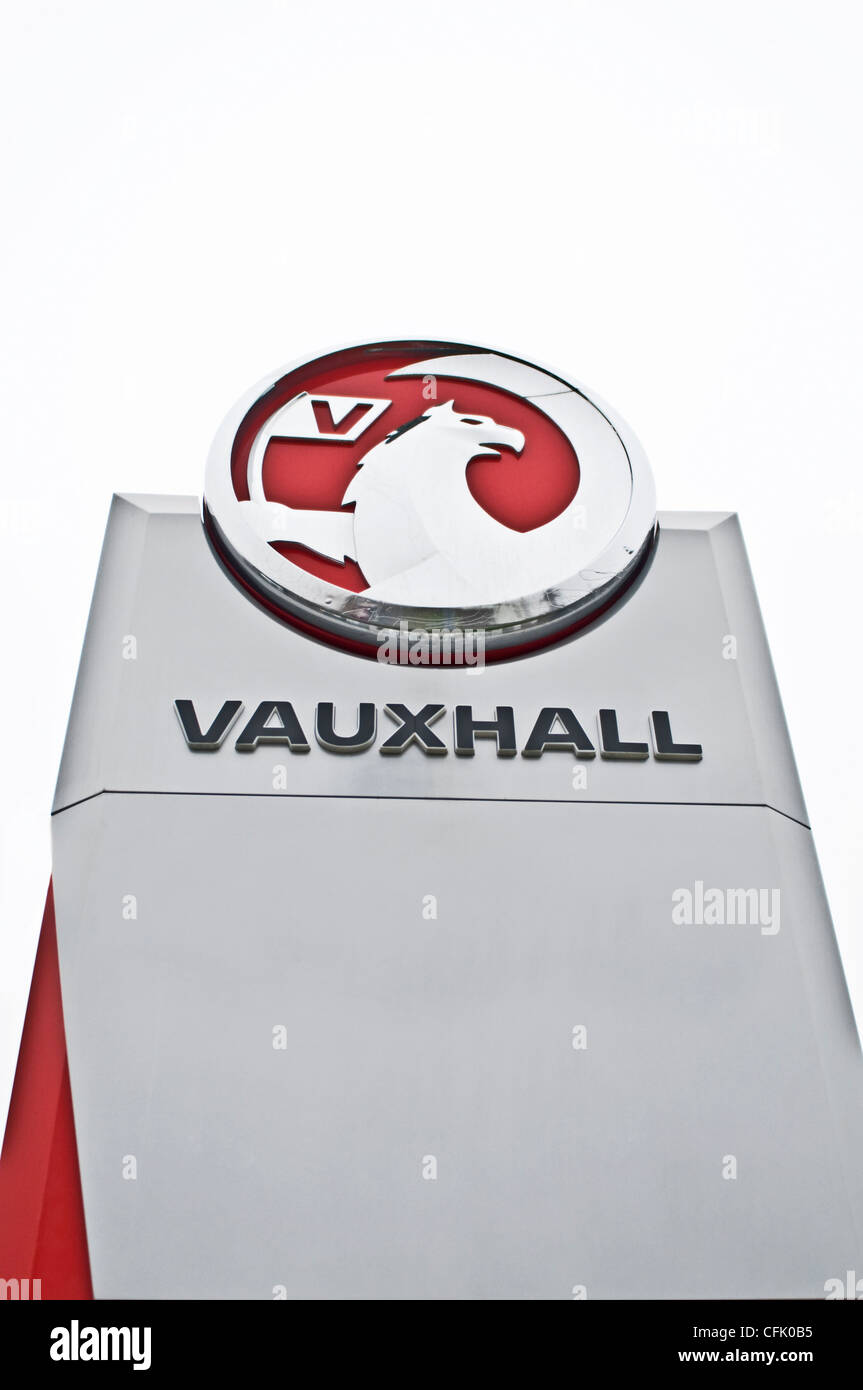 A Vauxhall car dealership sign, Lincoln UK Stock Photo