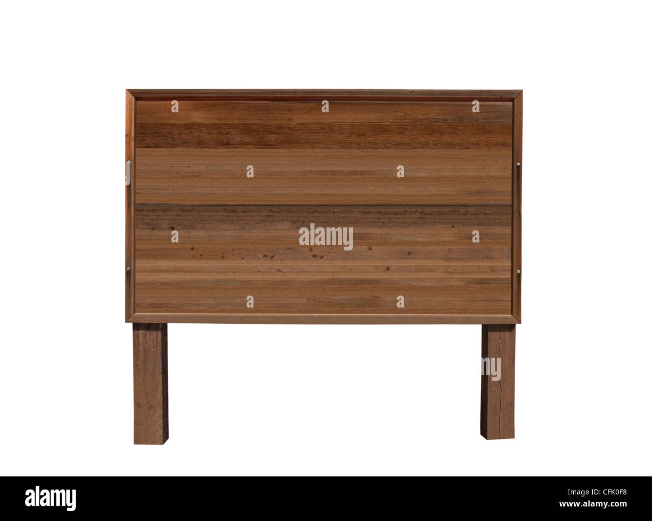 Old blank wooden billboard sign isolated on white Stock Photo - Alamy