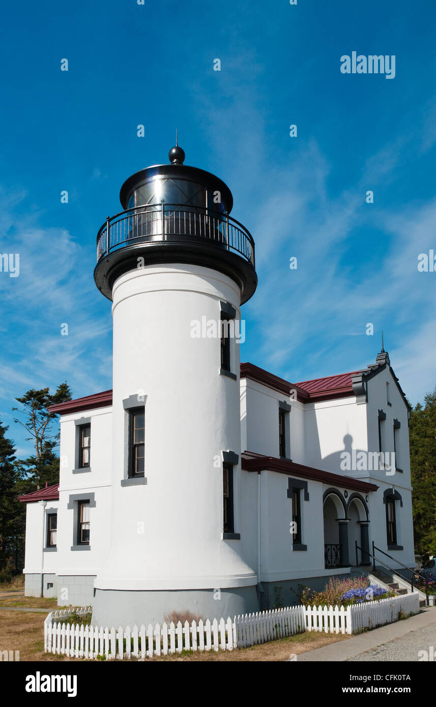 Admiralty Head Lighthouse at Fort Casey State Park, Whidbey Island, Washington. Stock Photo