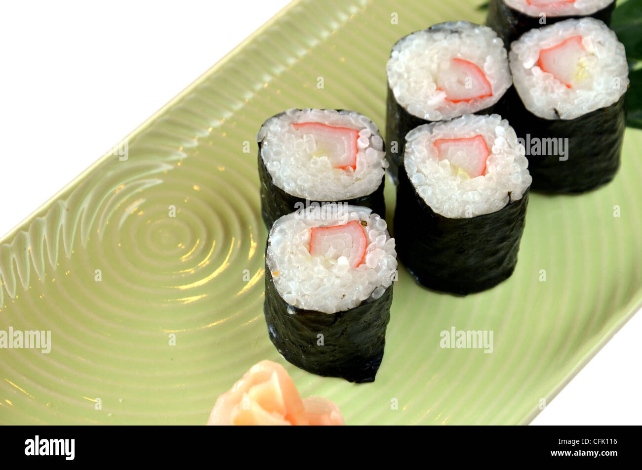 Sushi Rolls with seaweed and Crabmeat sticks Stock Photo - Alamy