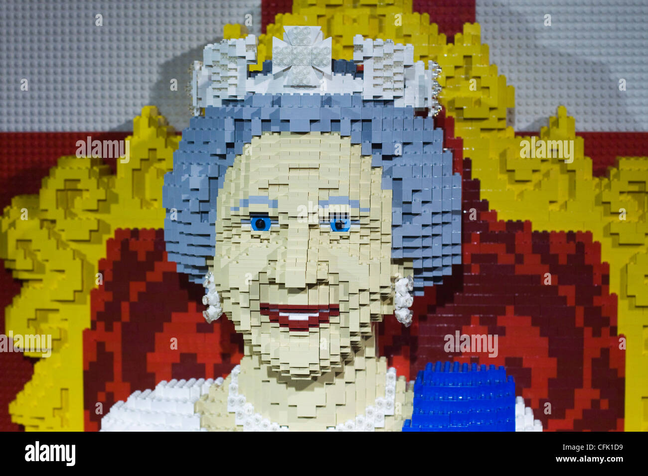 The Queen of England made out of Lego in London England Stock Photo