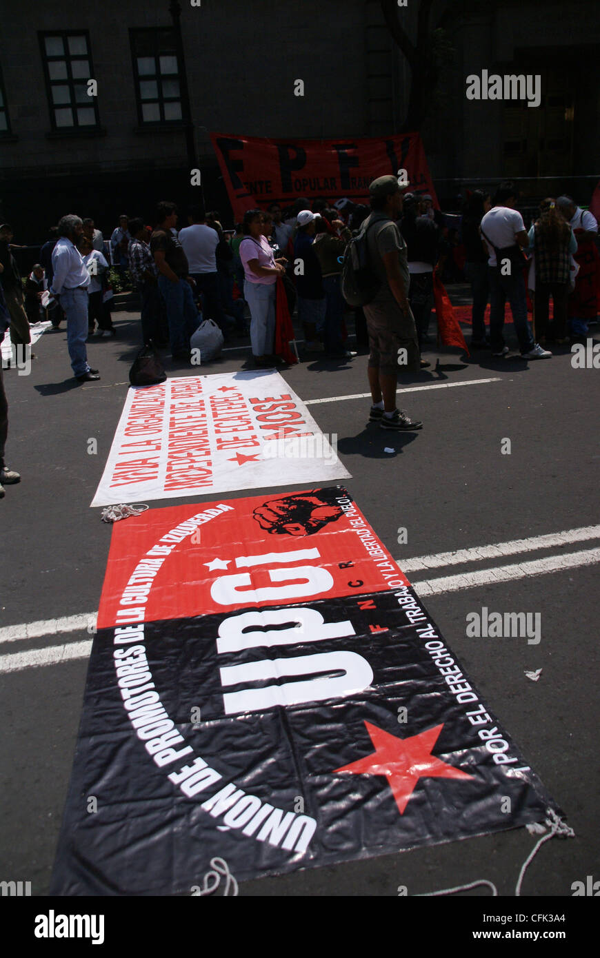 MEXICO CITY - SEP 4, 2008 - Protest literature and photos on street ...