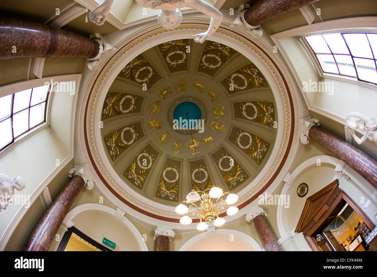 Inside the cupola or dome of the Victoria Art Gallery in Bath, Somerset Stock Photo Alamy
