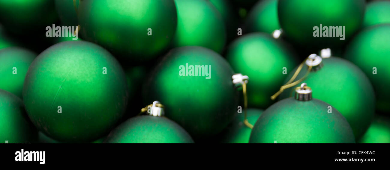 A background made of green Christmas ornaments Stock Photo Alamy