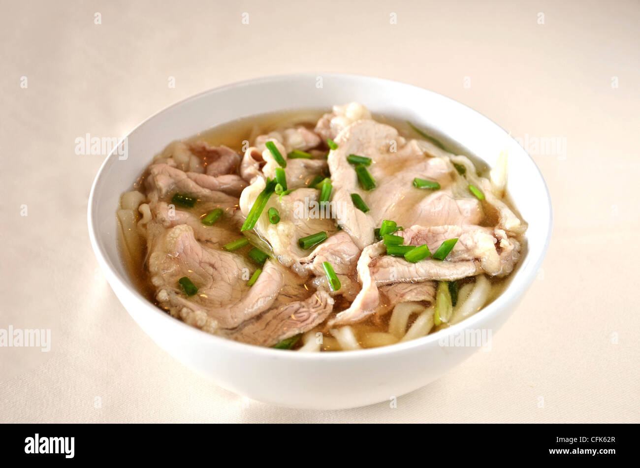 Udon noodle with pork ,Japanese food Stock Photo