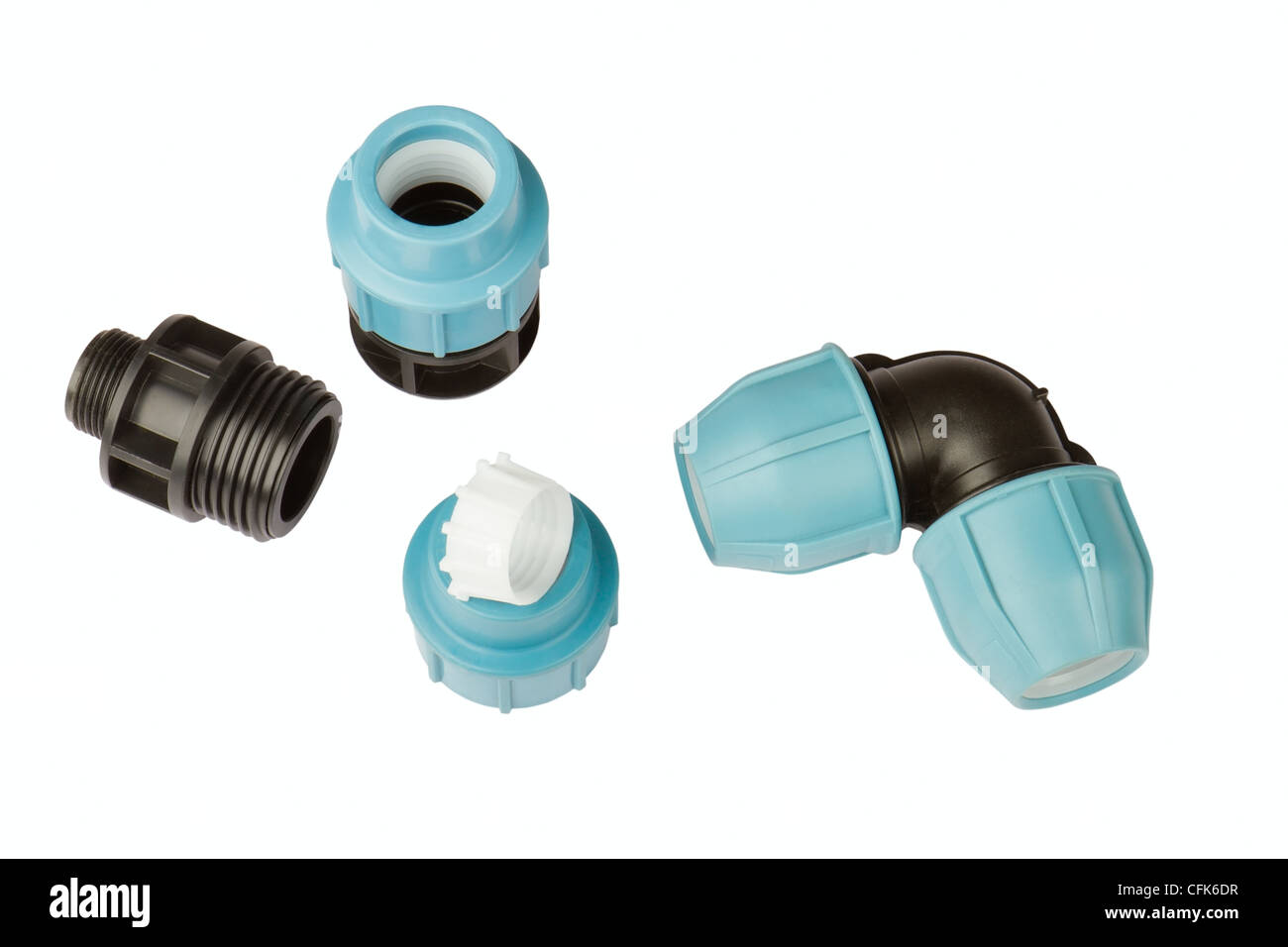 pipe fittings isolated on a white background Stock Photo - Alamy