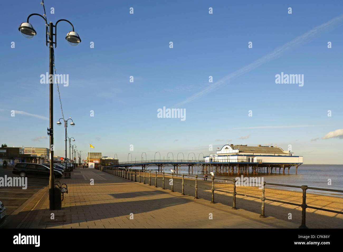 Cleethorpes Pier and Central Promenade, North East Lincolnshire. Stock Photo