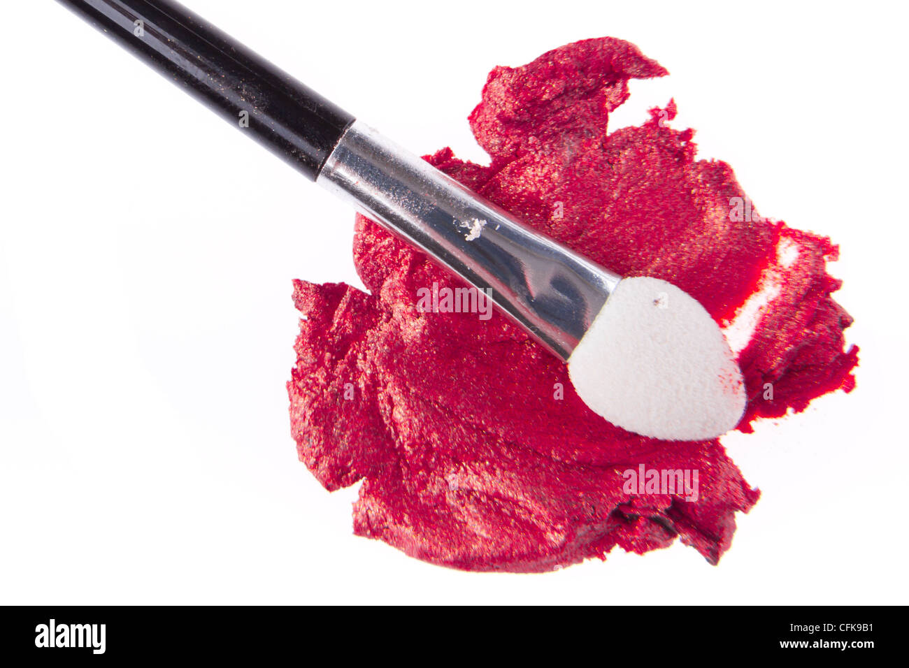 cream eyeshadow with brush isolated on white background Stock Photo Alamy