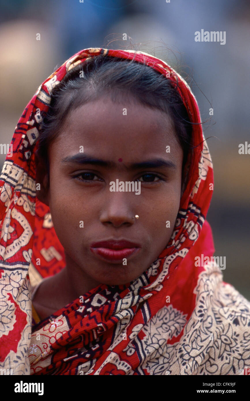 a portrait of a woman from Bangladesh Stock Photo