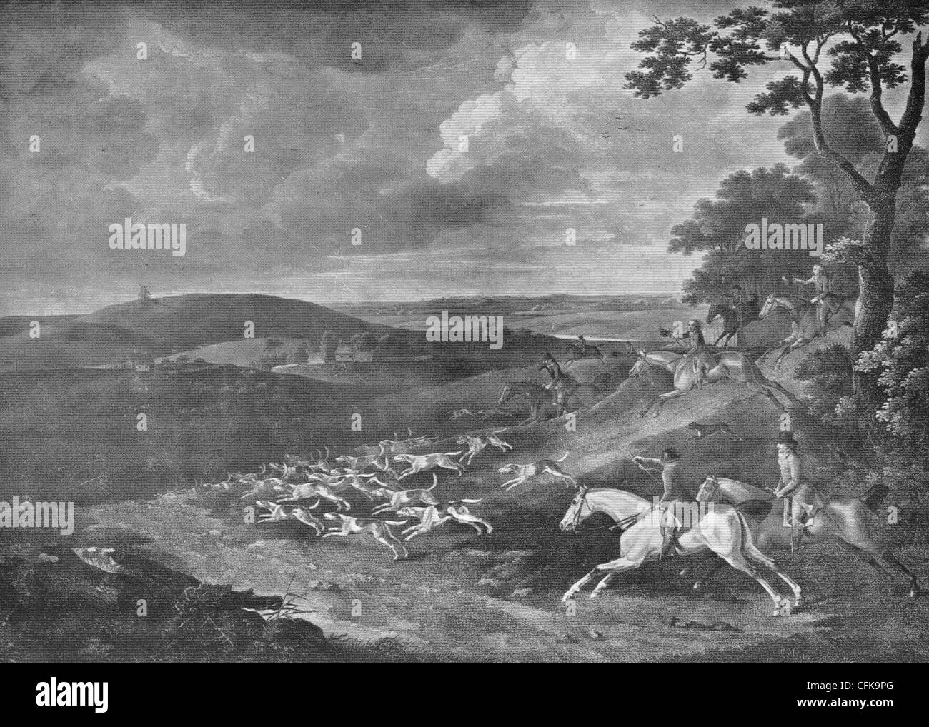 The Chase - Fox Hunting - circa 1825 Stock Photo