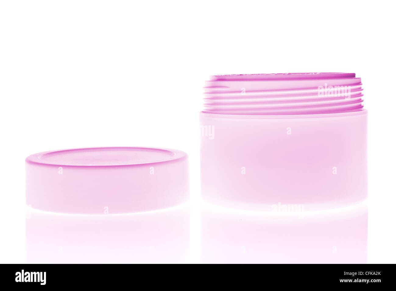 cosmetic cream in container isolated on white background Stock Photo