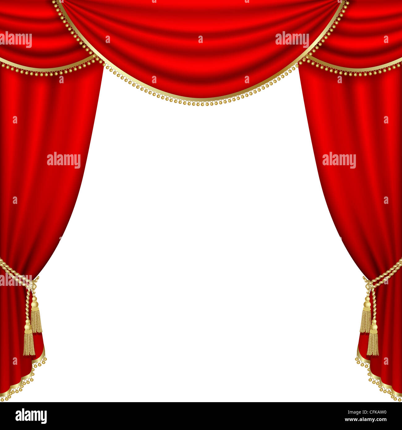Theater stage with red curtain Stock Photo - Alamy