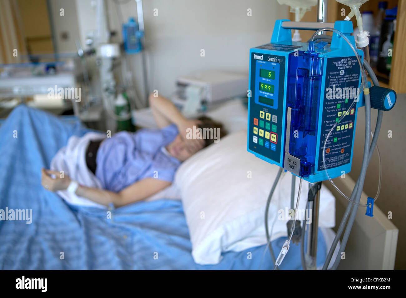 Pregnant Woman in Labour in Hospital Stock Photo