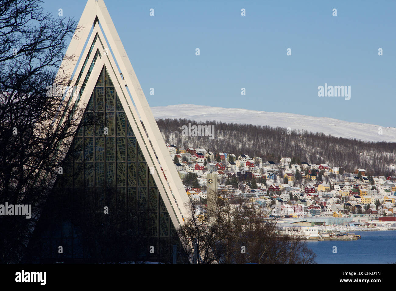 The Tromsdalen Church (Tromsdalen Kirke), also known as The Arctic Cathedral tromso troms norway Stock Photo