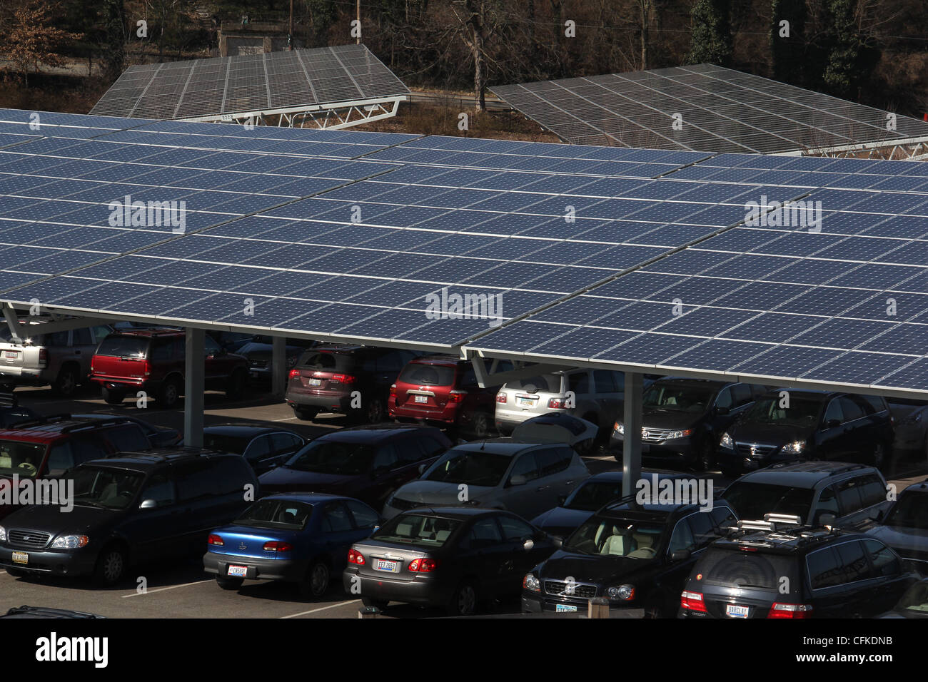 solar panels covering parking lot Cincinnati Zoo ohio Stock Photo Alamy