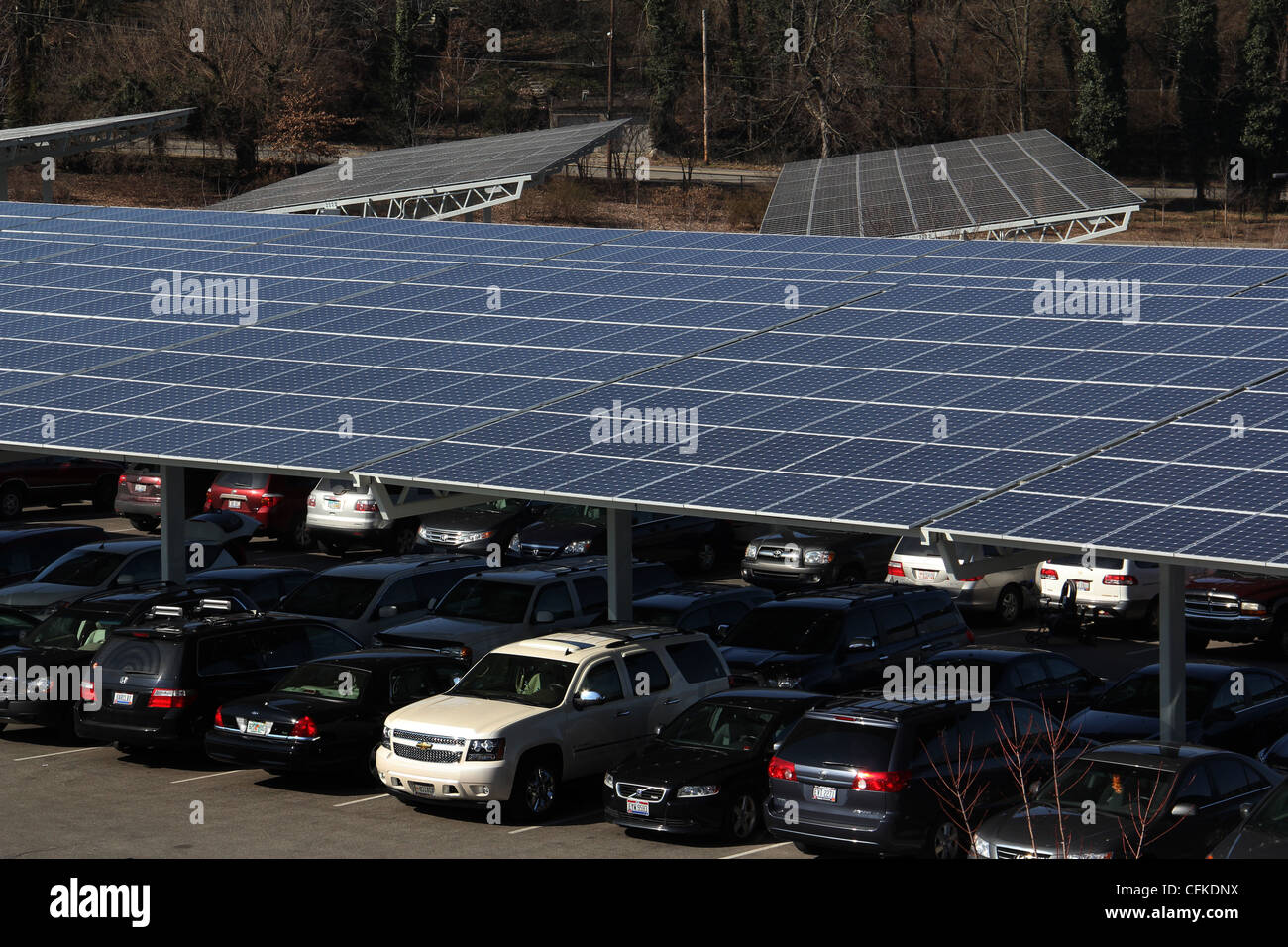 solar panels covering parking lot Cincinnati Zoo ohio Stock Photo Alamy