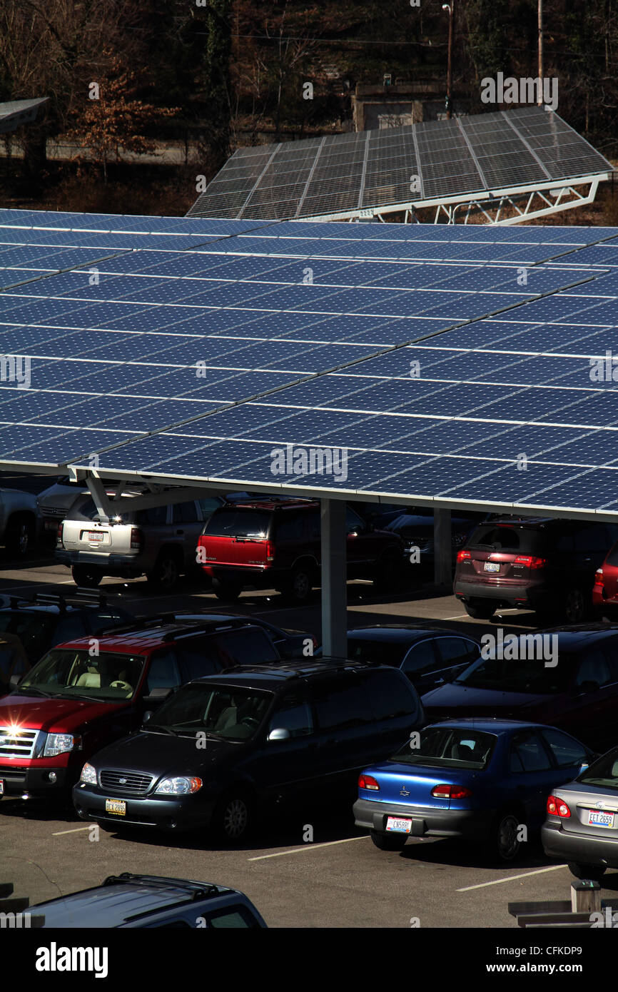 solar panels covering parking lot Cincinnati Zoo ohio Stock Photo Alamy