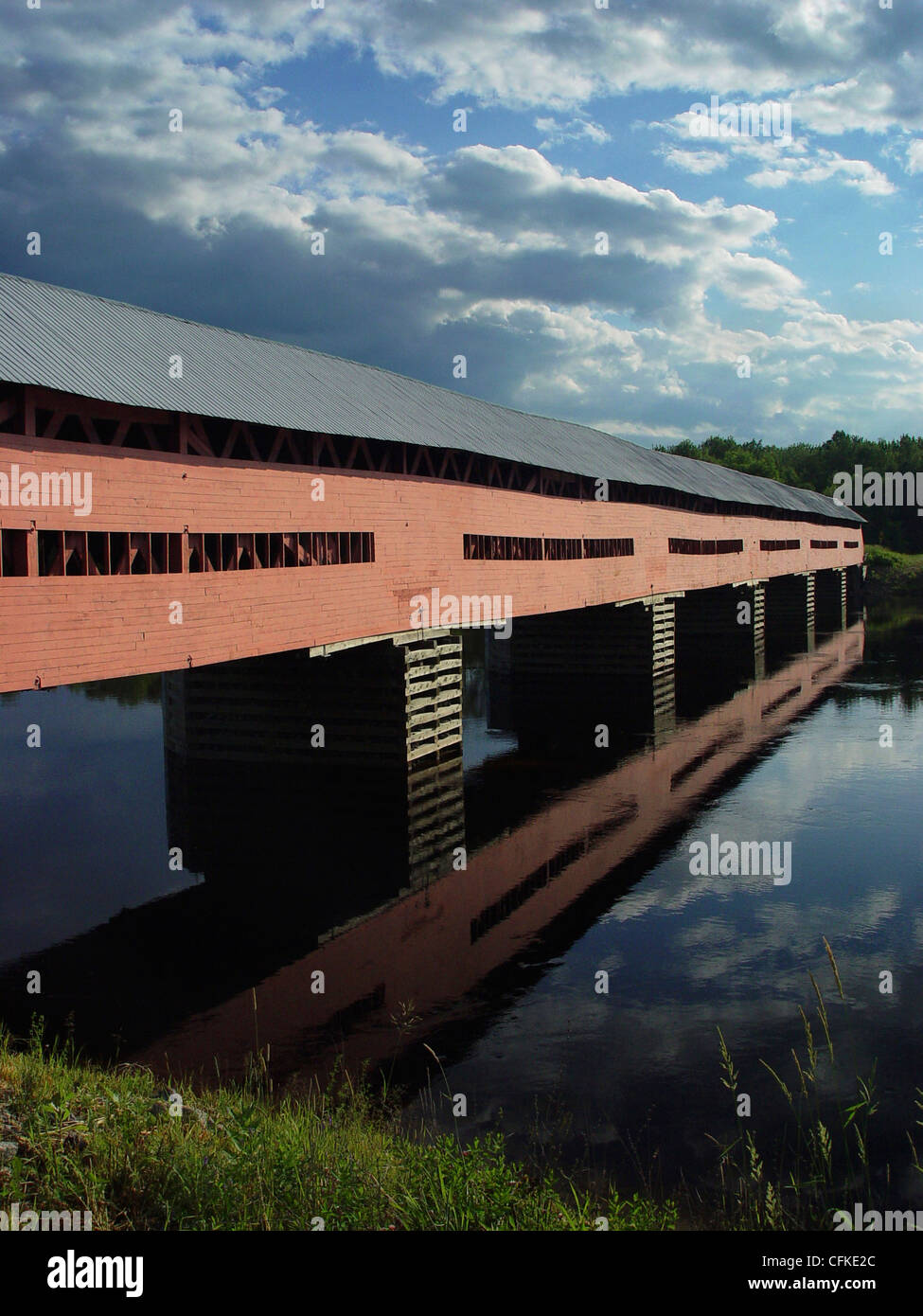 Pont Marchand Historic Covered bridge, second longest in Canada, built