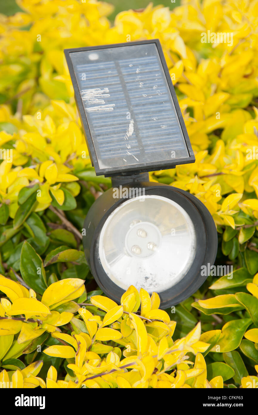 Solar powered walk light at the San Raphael church in Kauai, Hawaii. Stock Photo