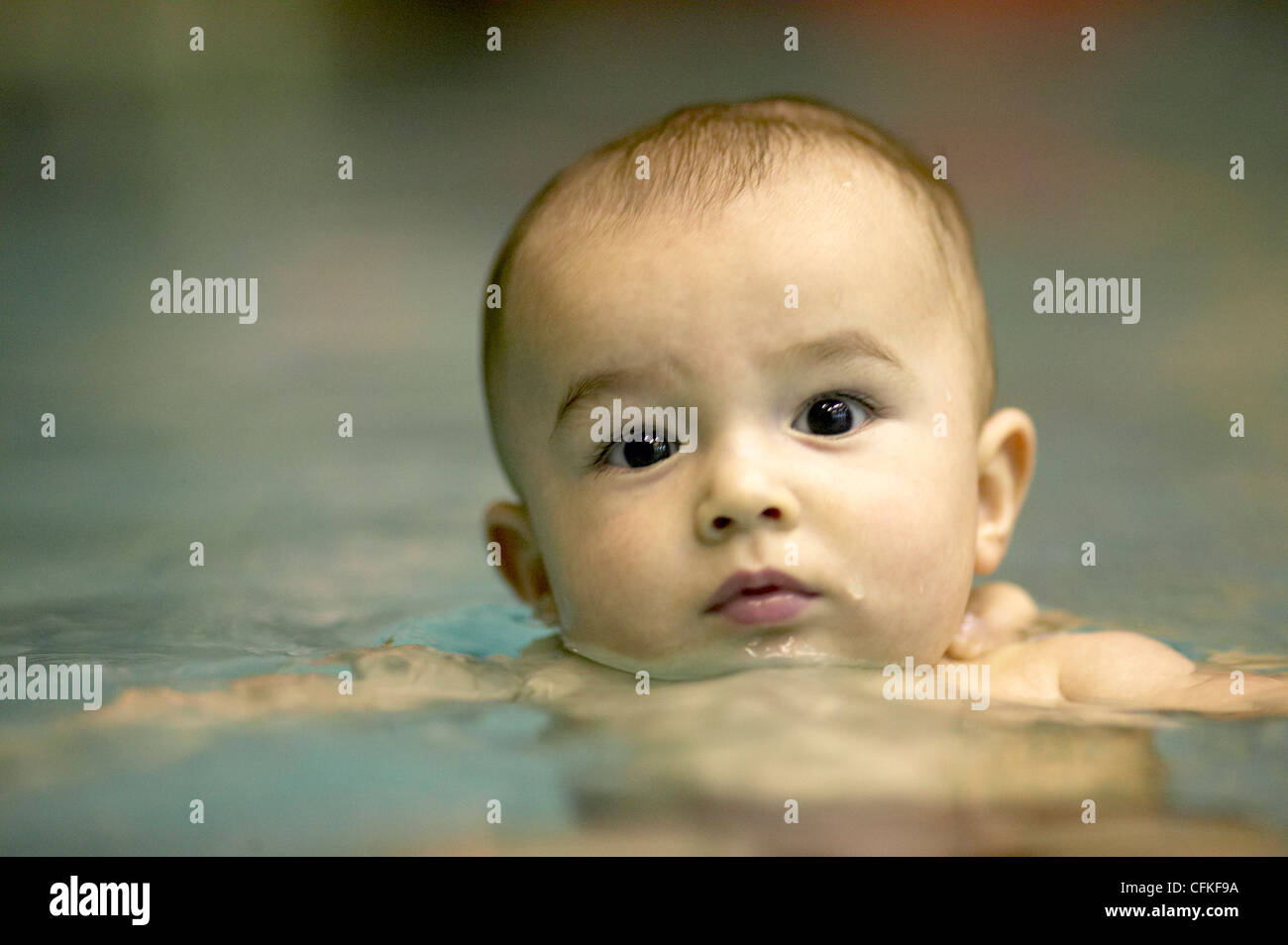 Baby Boy in Swimming Pool Stock Photo Alamy