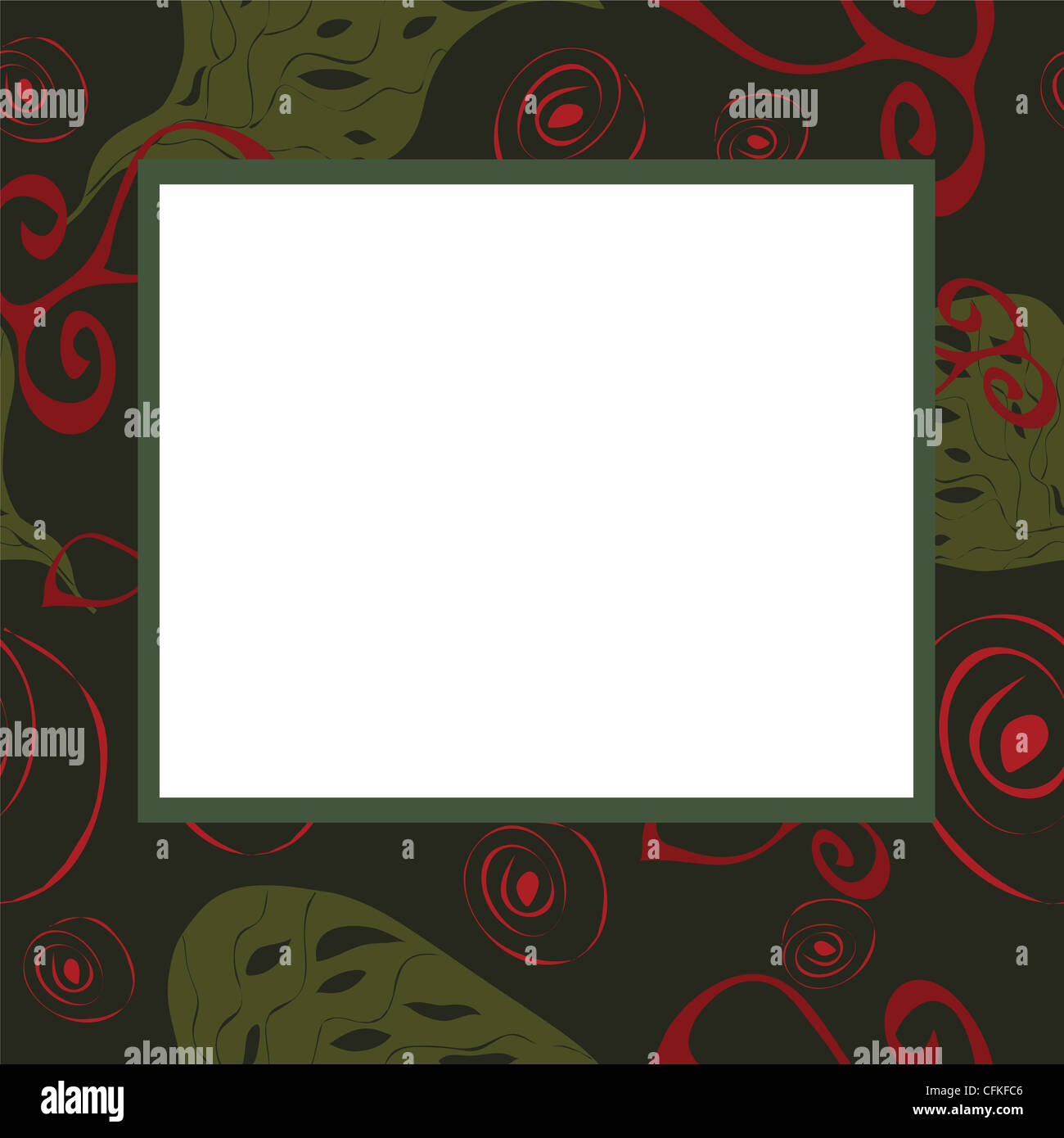 Abstract frame with green and red elements, vector, illustration Stock ...