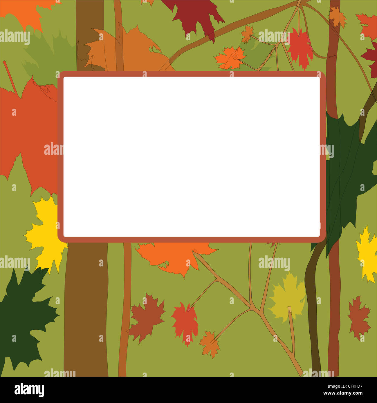 Vector autumn frame, illustration Stock Photo - Alamy