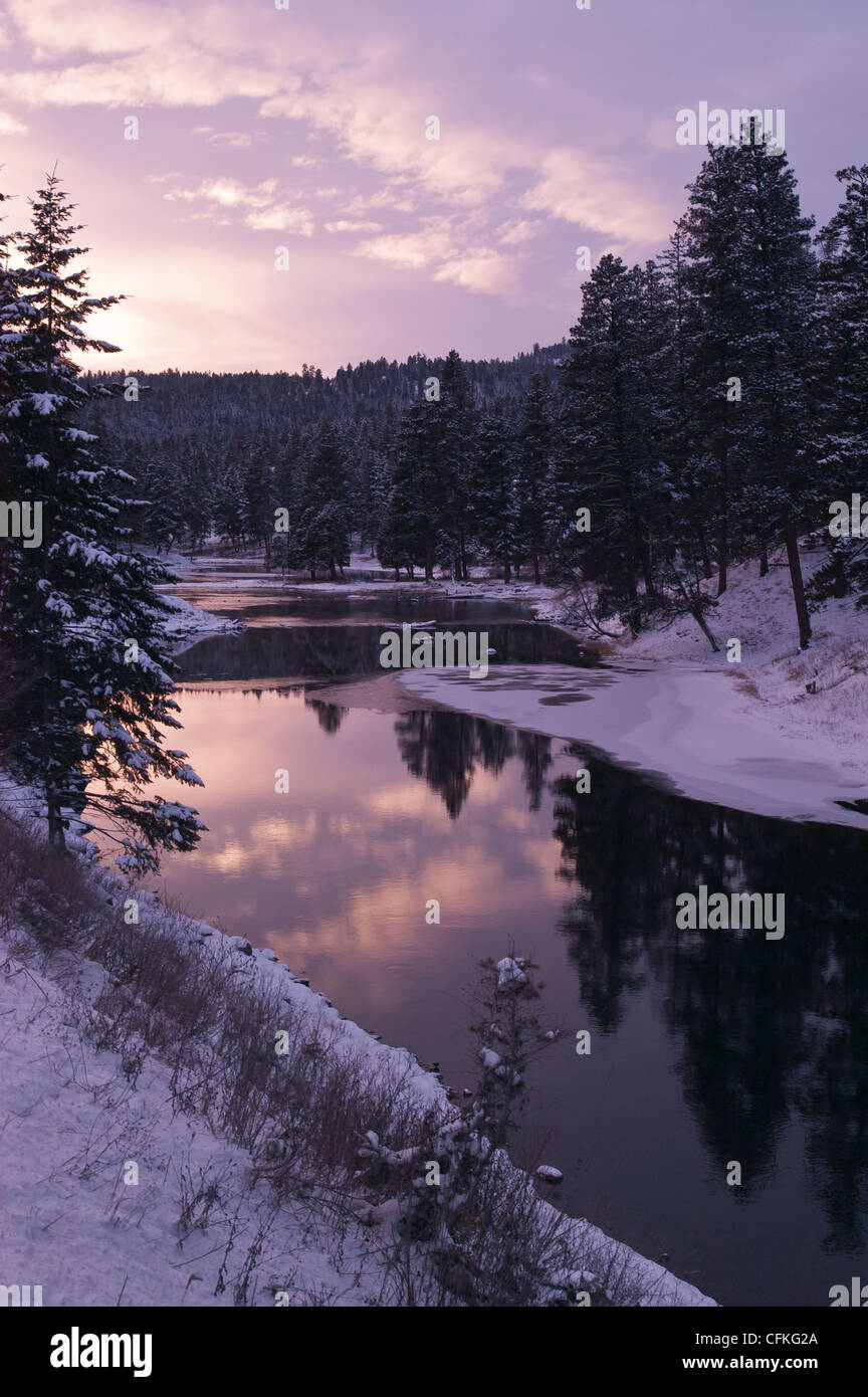 Montana river evening dusk snow hires stock photography and images Alamy