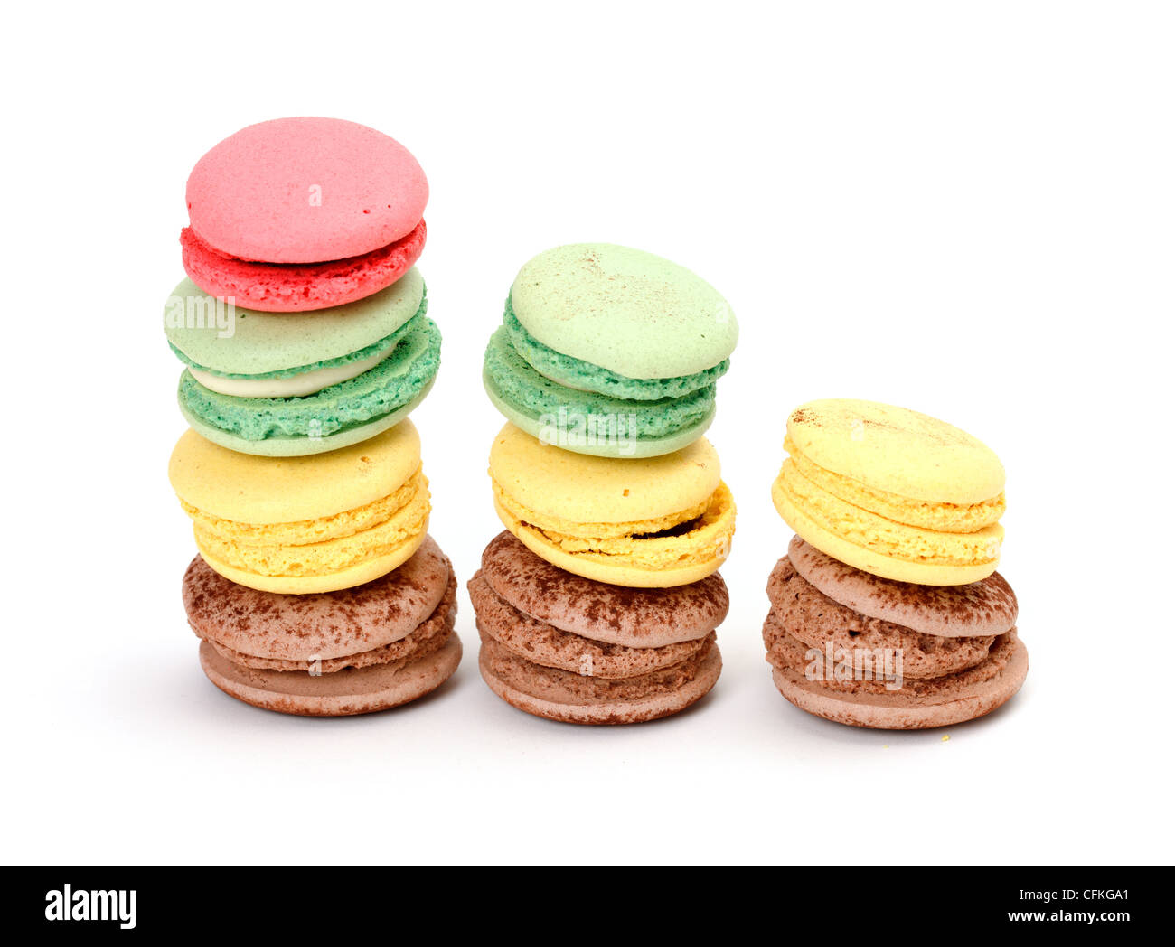 Colorful Macaroon on white background Stock Photo