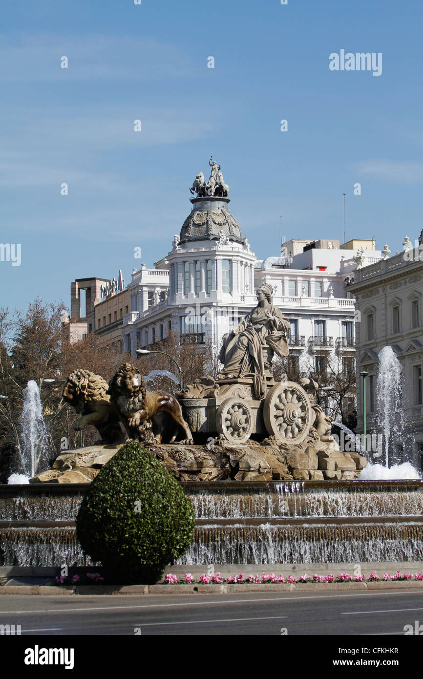 Cibeles fountain in Madrid, Spain Stock Photo