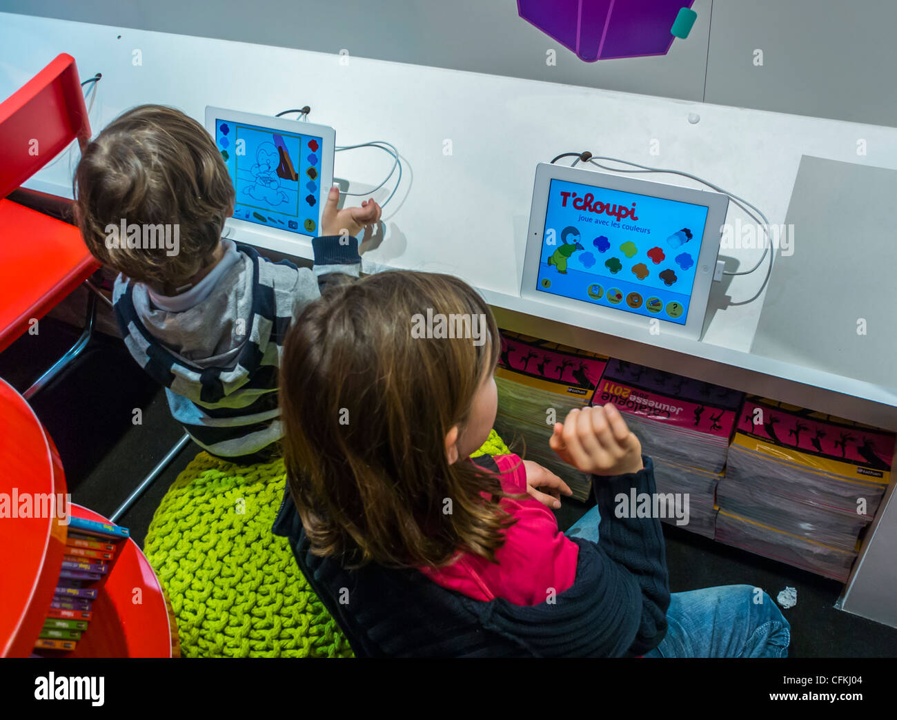 Paris, France, French Young Children Visiting Salon du Livre, Book Fair