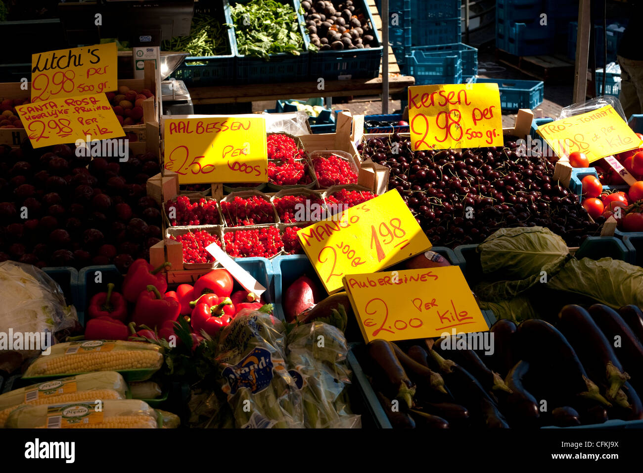 Fruit & Vegetable market Leiden Holland Netherlands Europe EU Stock