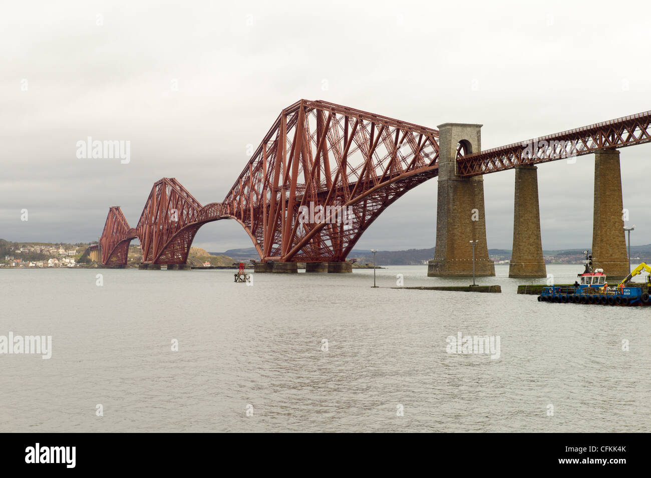 Forth Rail Bridge pictured from Queensferry, Scotland Stock Photo