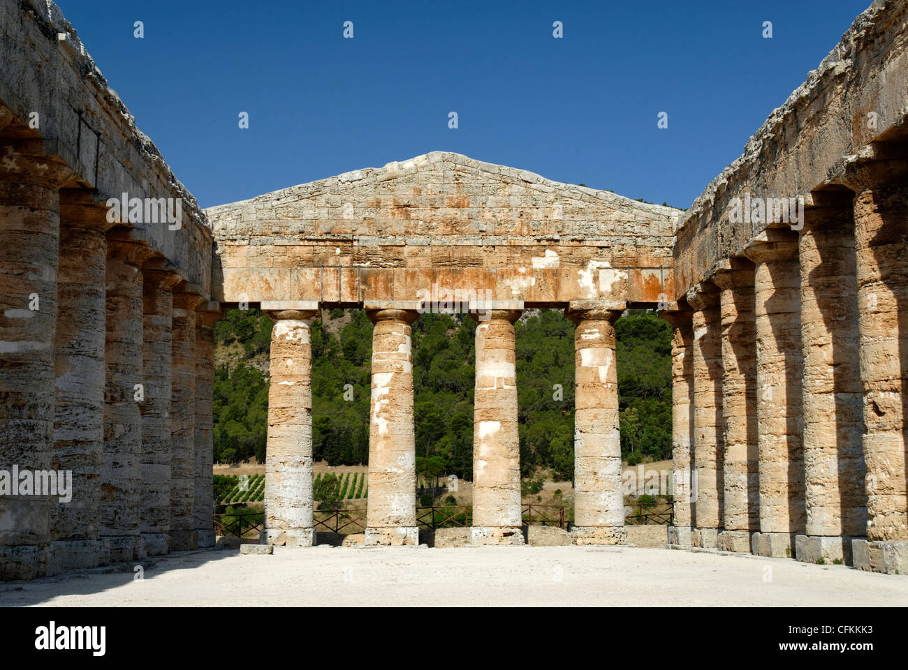 Segesta Sicily Italy View Towards The Rear Of The