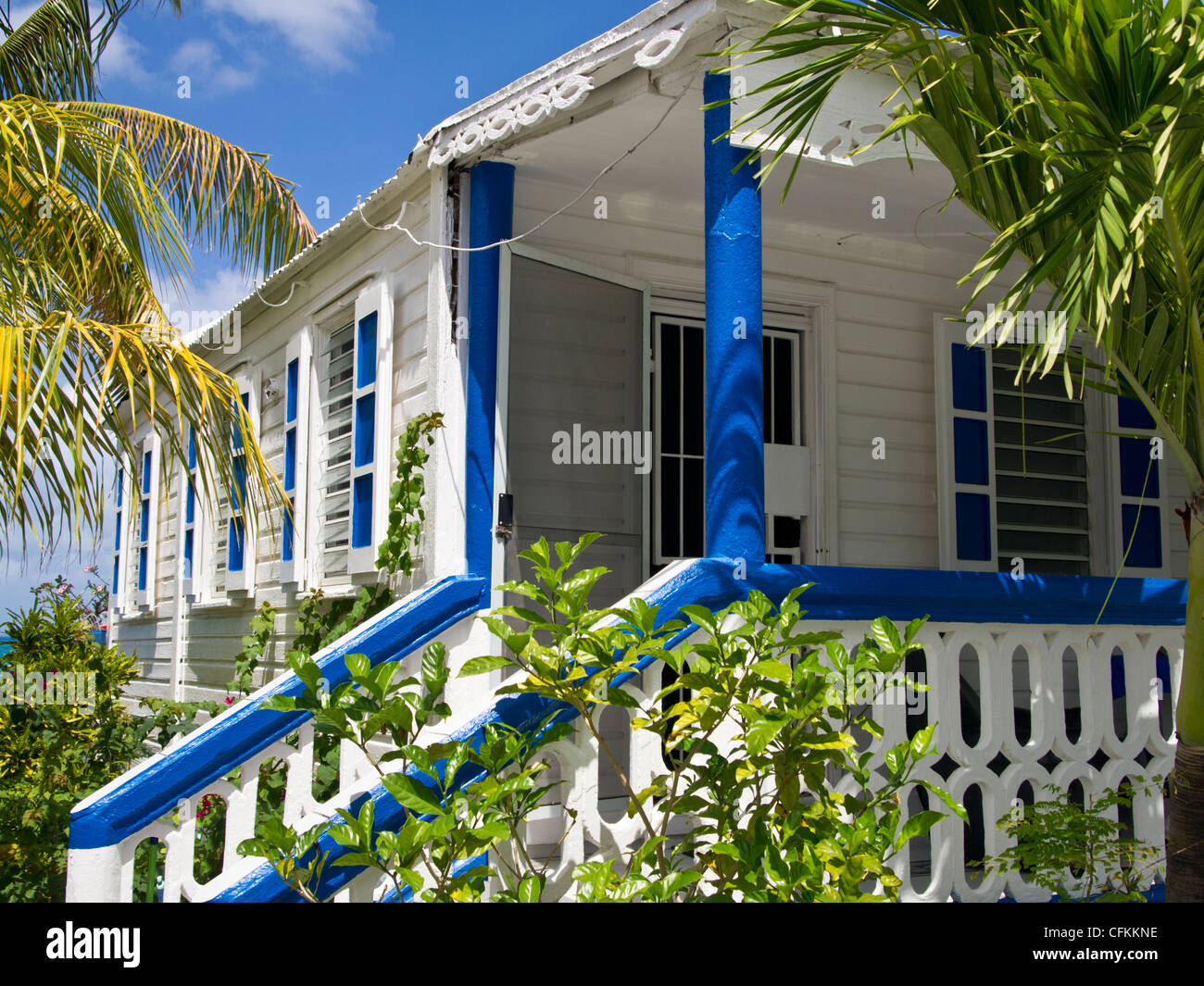 Veranda porch of home in Grand Case Stock Photo Alamy