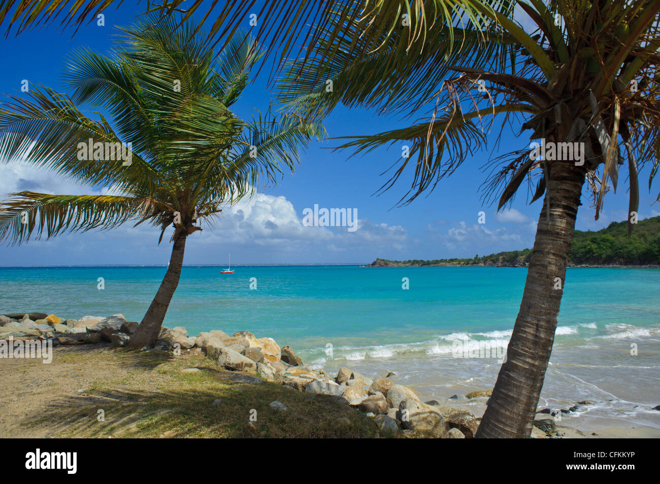 Friar's Bay on St. Martin or St. Maarten in the Caribbean Stock Photo