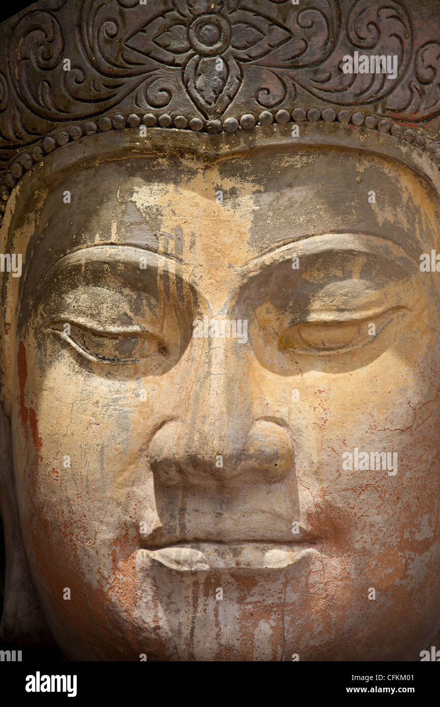 Peaceful Asian Statue Face Stock Photo