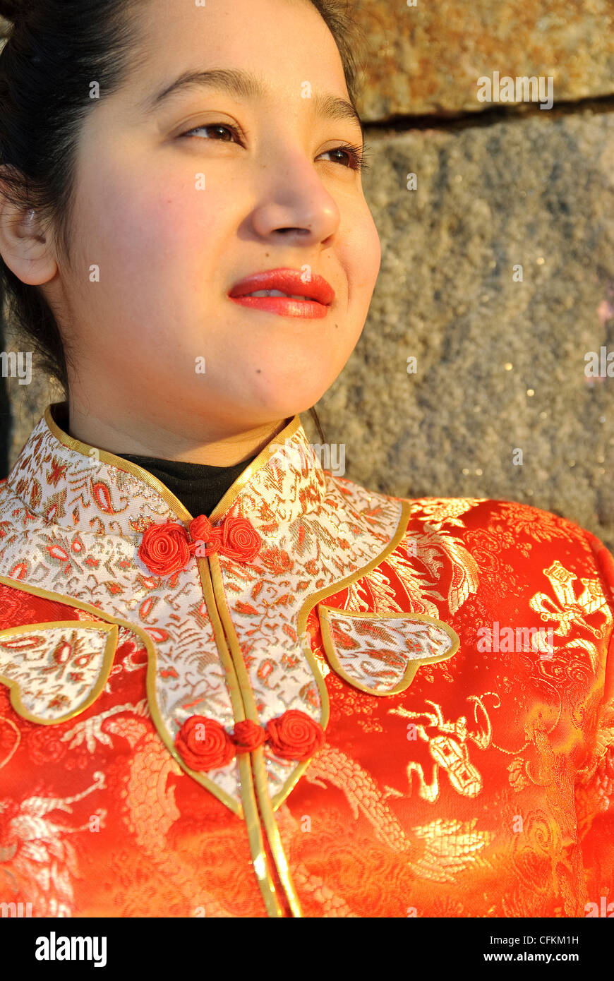 Asian woman wearing traditional Chinese costume Stock Photo Alamy