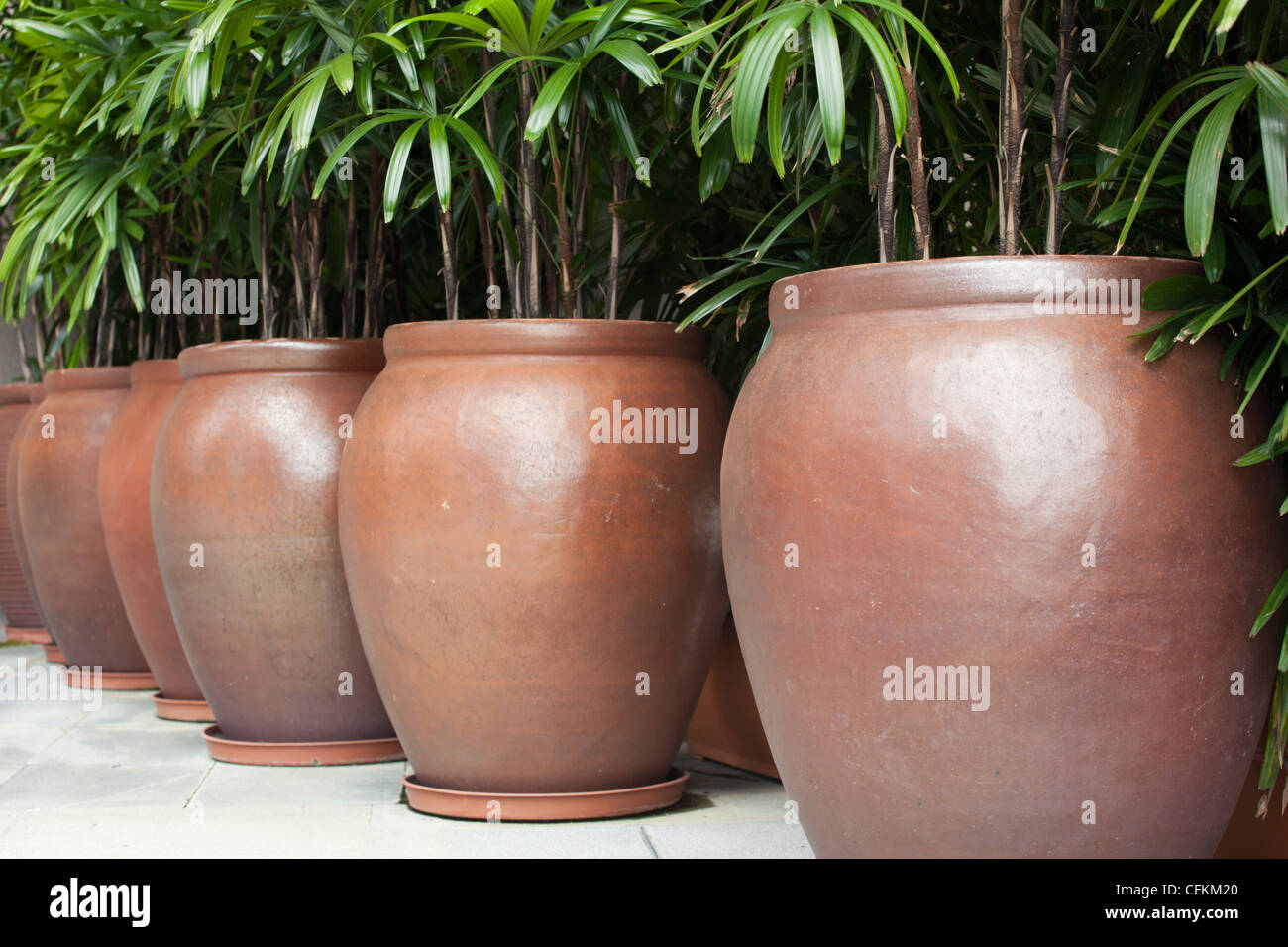 Big Ceramic Pots Stock Photo