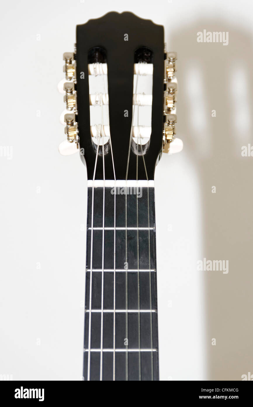 guitar neck with shilouette Stock Photo