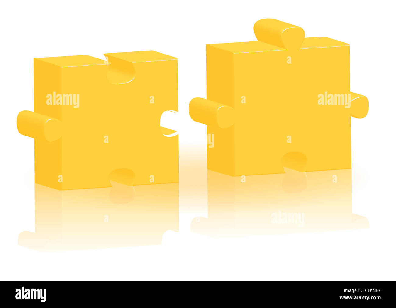 two jigsaw puzzle parts illustration Stock Photo Alamy