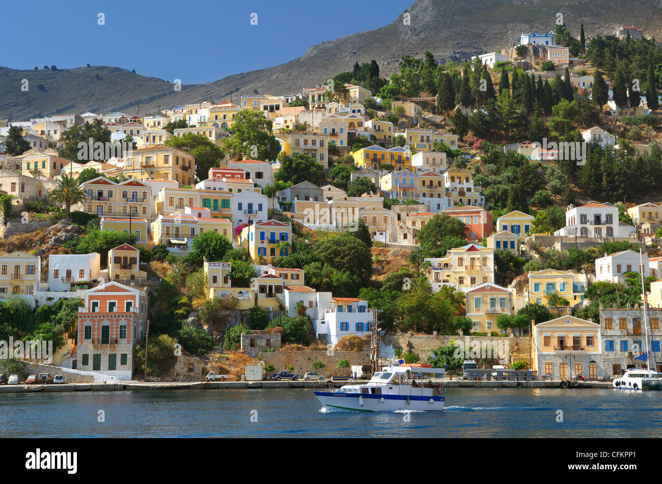 Symi, Greek Island of Symi, Aegean Dodecanese Island Group, Greece Stock Photo