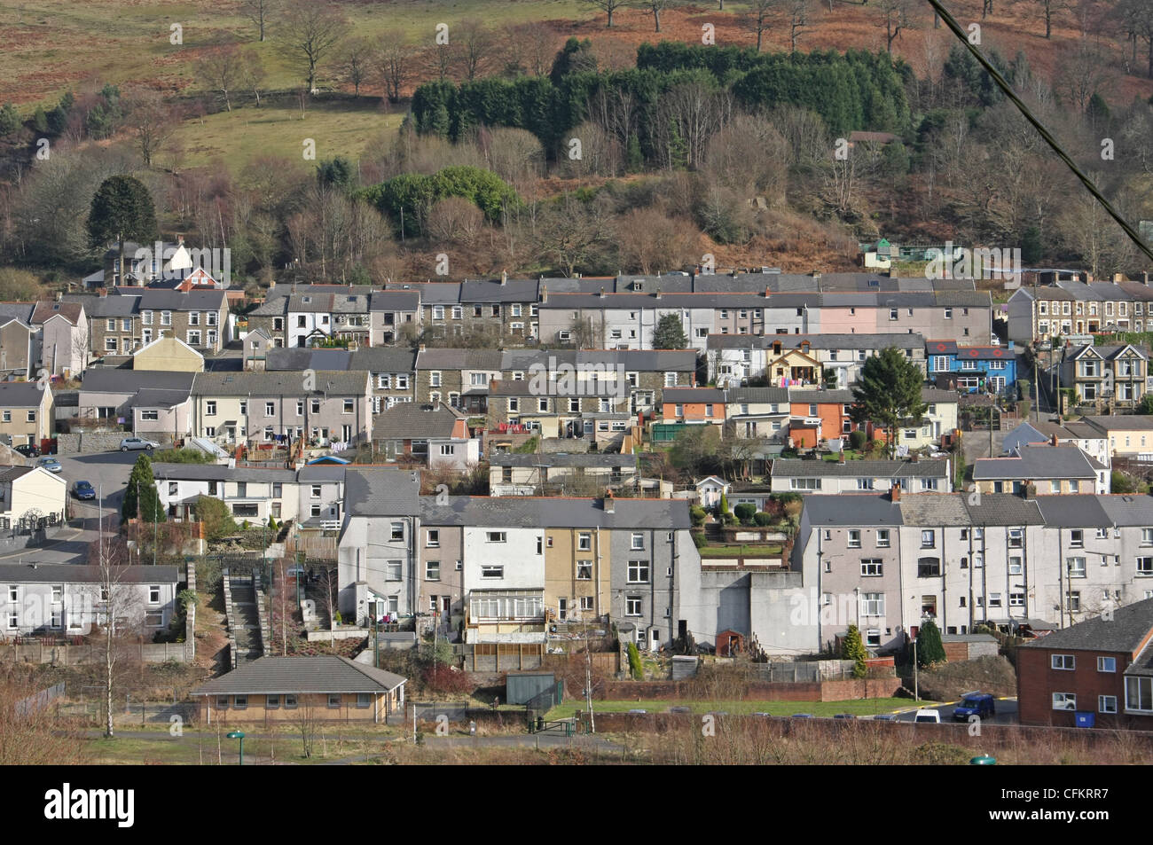 Terraces in Six Bells, South Wales Stock Photo