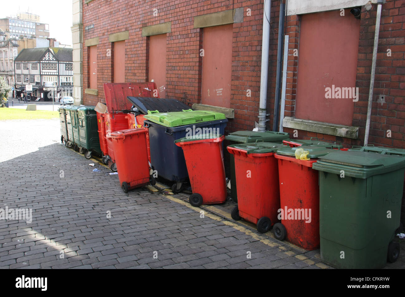 Rubbish bins in Swansea Stock Photo Alamy
