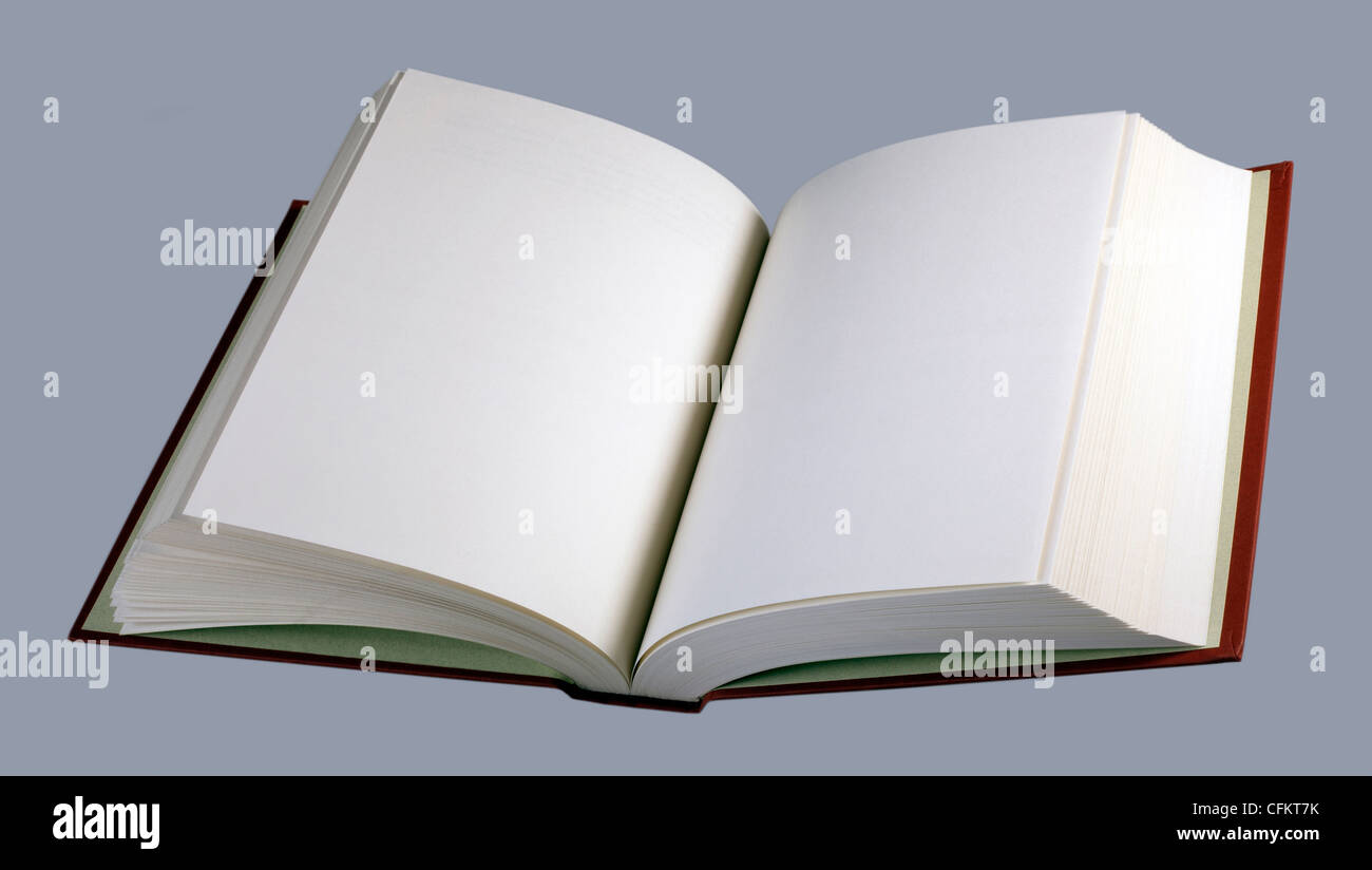 Book, open, with plain pages Stock Photo