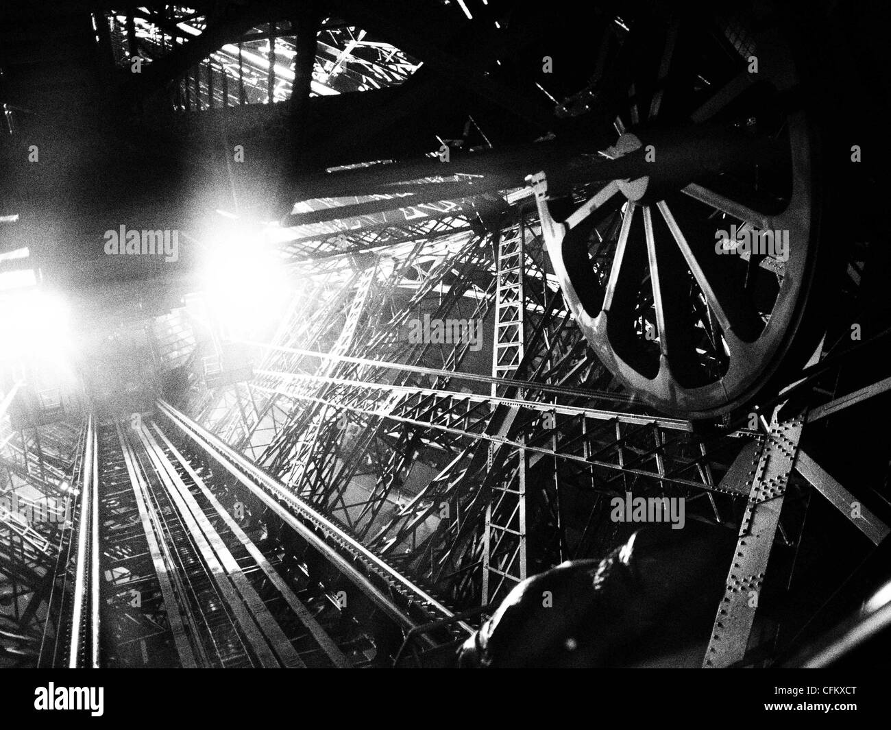 Inside the Eiffel Tower Stock Photo Alamy