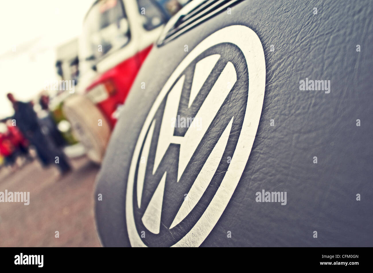 A Volkswagen Vw Vehicle Logo At A Vw Classics Show Uk Stock Photo Alamy