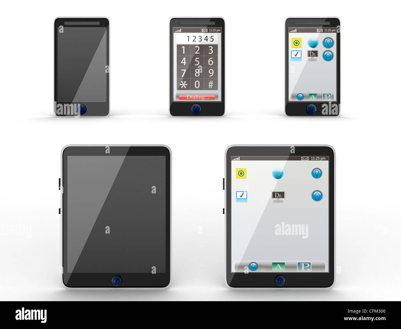Tablet computer and mobile phone icons Stock Photo - Alamy