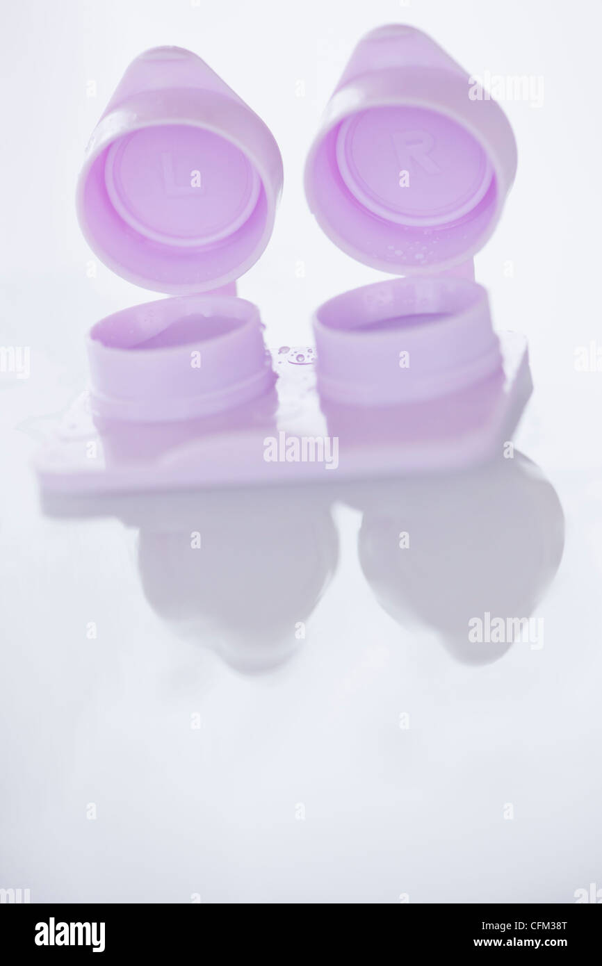 Studio shot of contact lens case Stock Photo