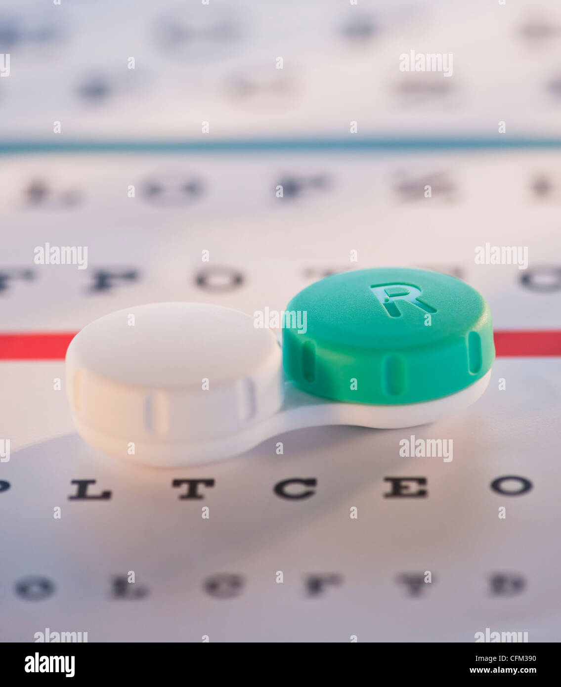Studio shot of contact lens case Stock Photo